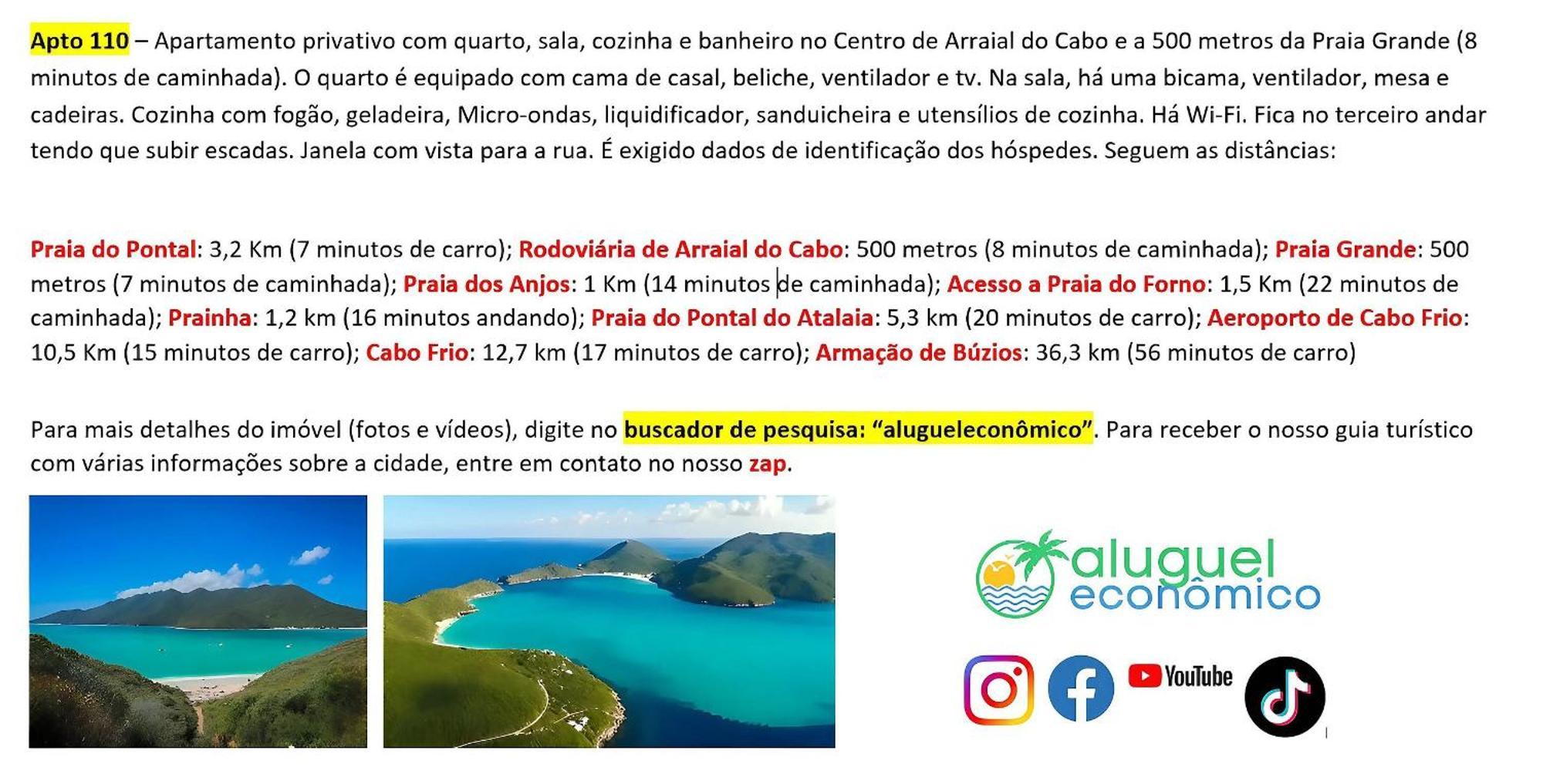 Arraial Do Cabo - Brisas Do Farol - Aluguel Economico Lägenhet Exteriör bild