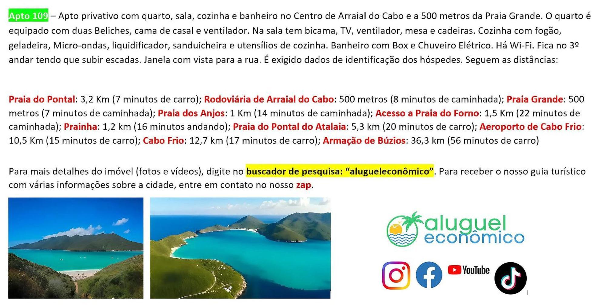 Arraial Do Cabo - Brisas Do Farol - Aluguel Economico Lägenhet Exteriör bild
