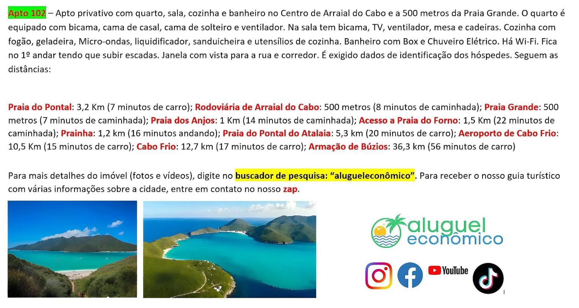 Arraial Do Cabo - Brisas Do Farol - Aluguel Economico Lägenhet Exteriör bild
