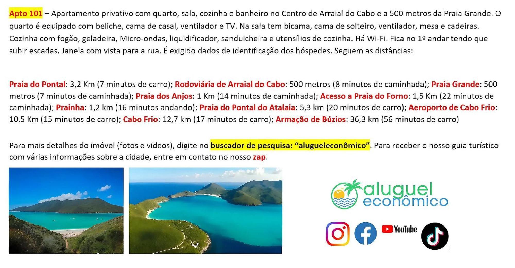 Arraial Do Cabo - Brisas Do Farol - Aluguel Economico Lägenhet Exteriör bild