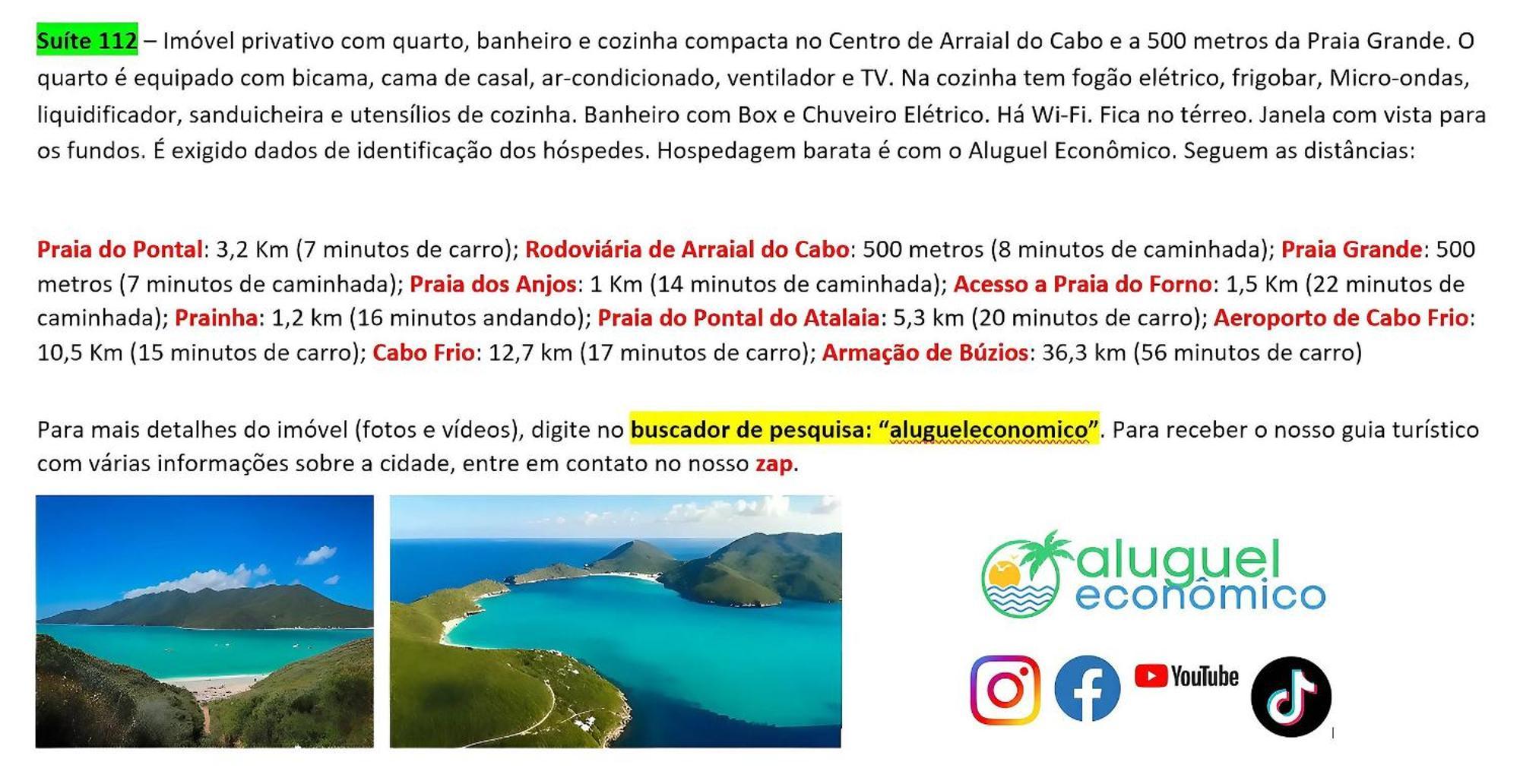 Arraial Do Cabo - Brisas Do Farol - Aluguel Economico Lägenhet Exteriör bild