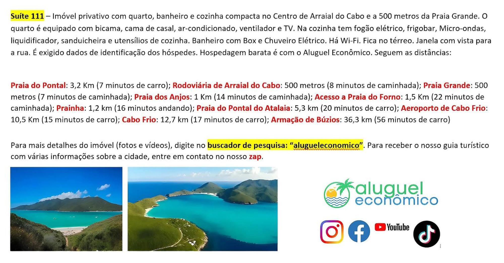Arraial Do Cabo - Brisas Do Farol - Aluguel Economico Lägenhet Exteriör bild