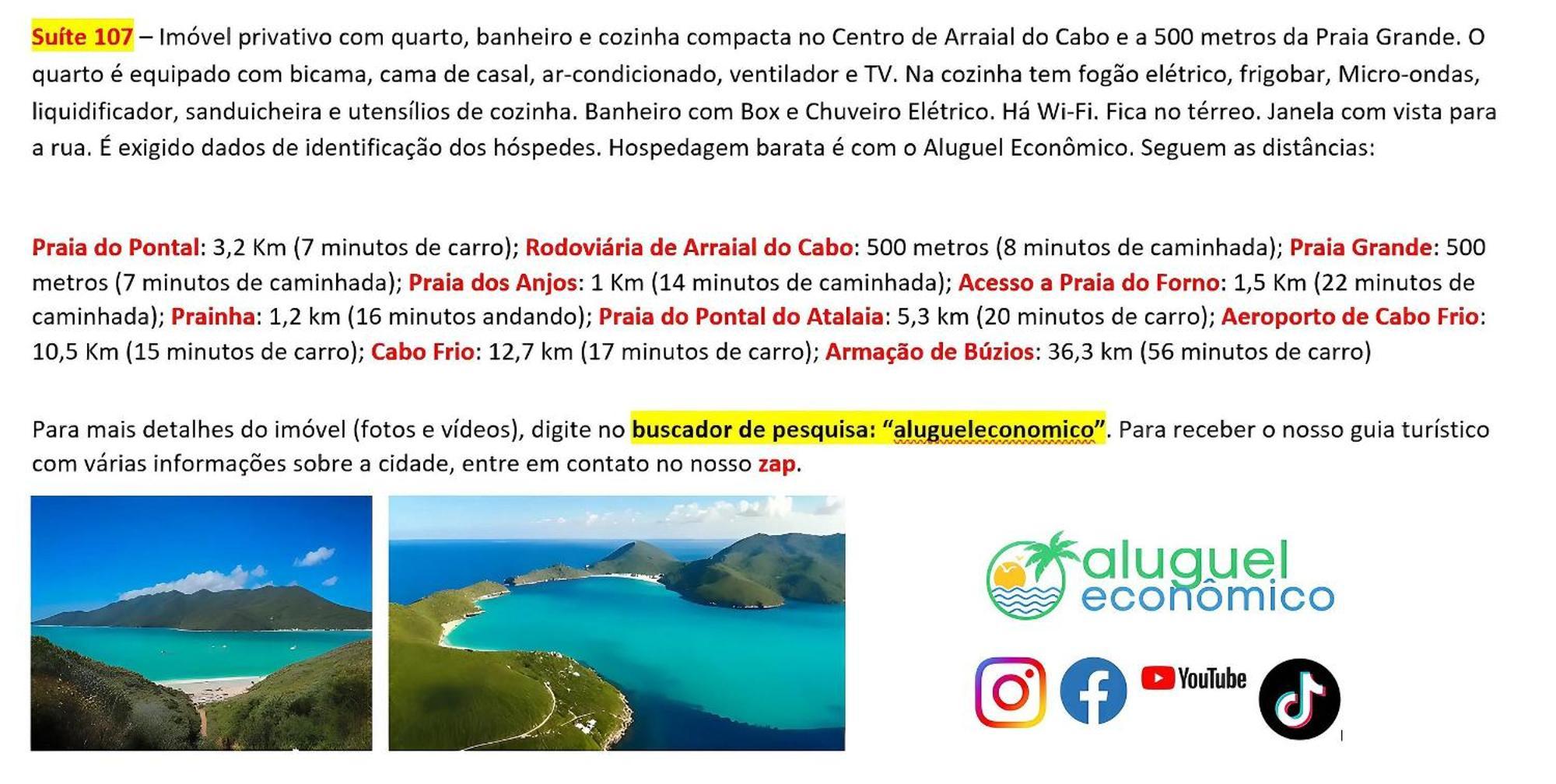 Arraial Do Cabo - Brisas Do Farol - Aluguel Economico Lägenhet Exteriör bild