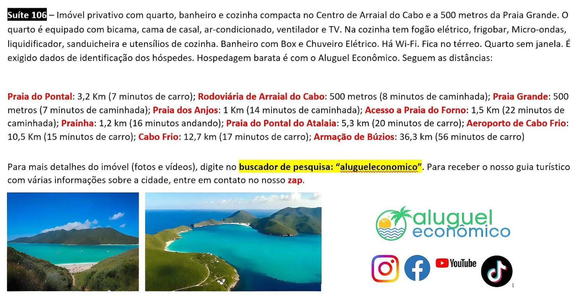 Arraial Do Cabo - Brisas Do Farol - Aluguel Economico Lägenhet Exteriör bild