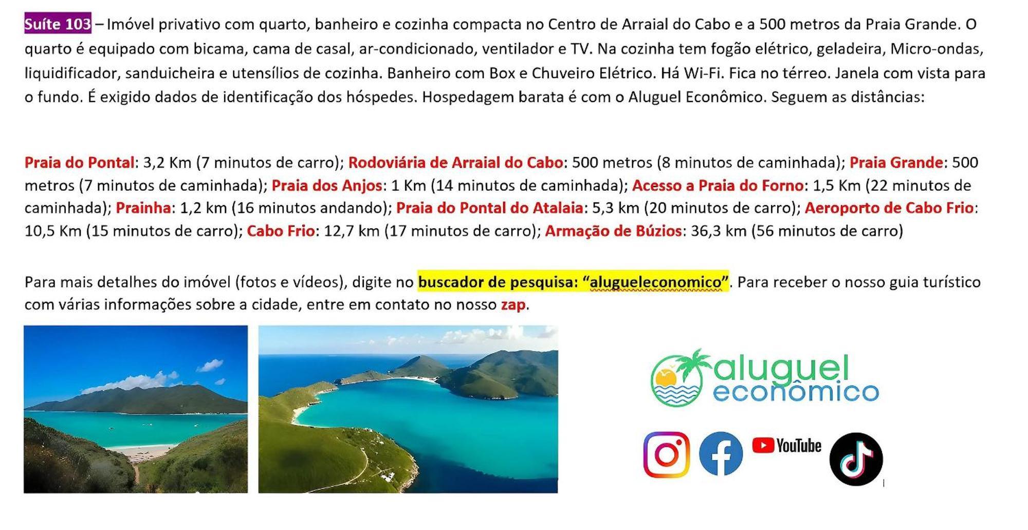 Arraial Do Cabo - Brisas Do Farol - Aluguel Economico Lägenhet Exteriör bild