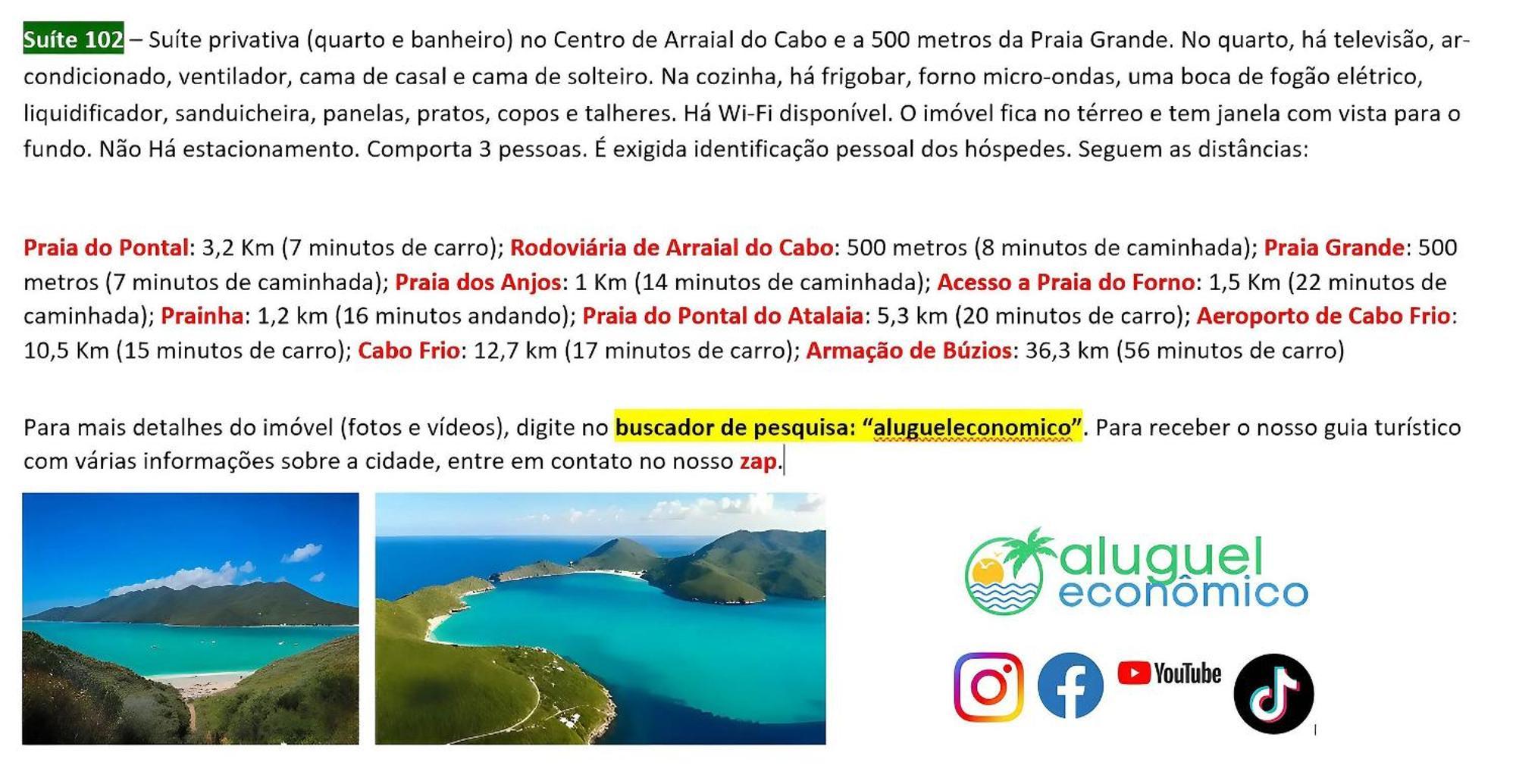 Arraial Do Cabo - Brisas Do Farol - Aluguel Economico Lägenhet Exteriör bild