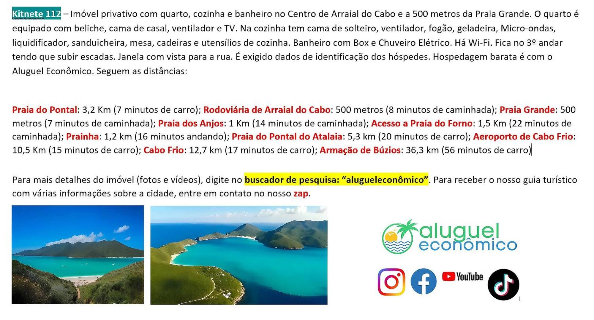 Arraial Do Cabo - Brisas Do Farol - Aluguel Economico Lägenhet Exteriör bild