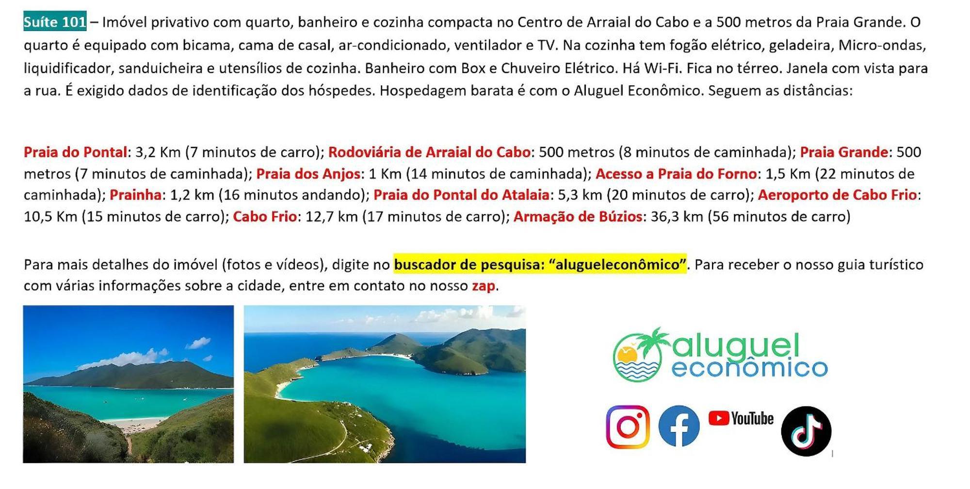 Arraial Do Cabo - Brisas Do Farol - Aluguel Economico Lägenhet Exteriör bild